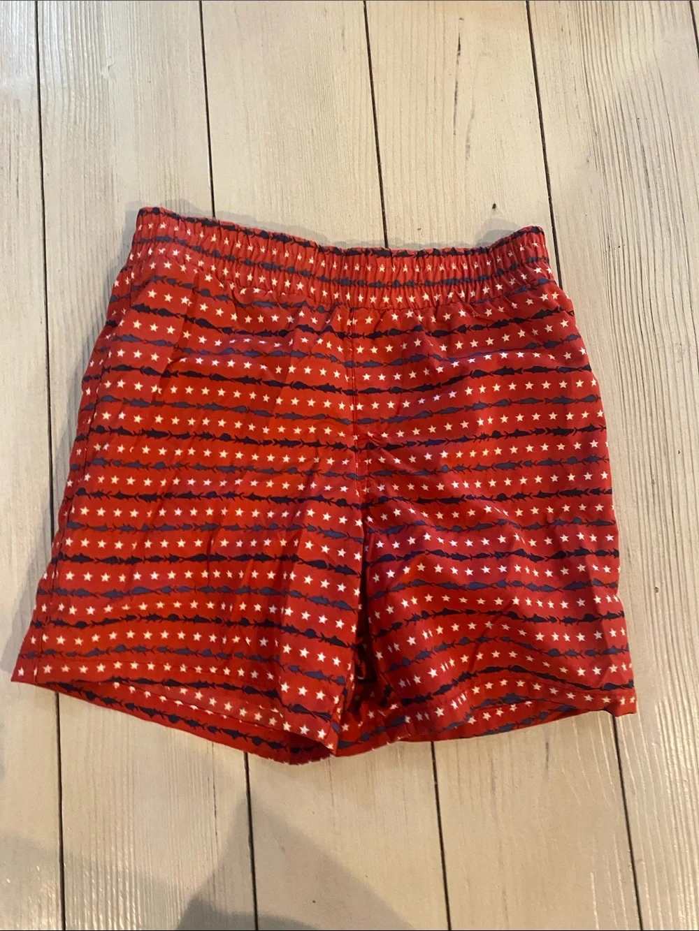 Columbia Red Star-Stripe Kids Swim Trunks